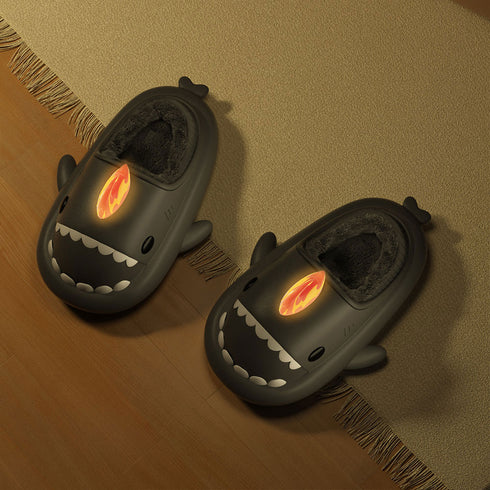Sharkicks Basic - Hiver, Chaussons Requins Kaiju de Feu, Talon Couvert